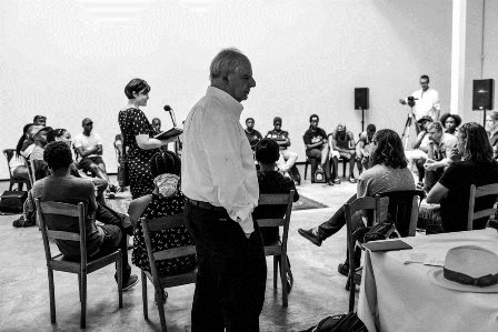 William Kentridge in a group of artists at the Centre for the Less Good Idea